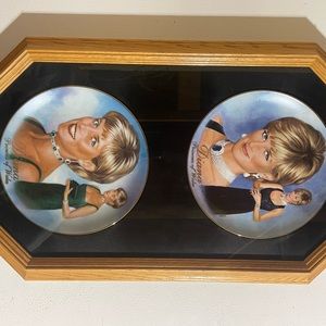 2 Princess Diana Plates and frame